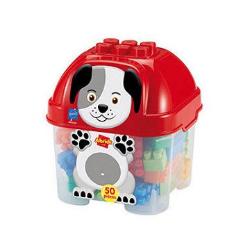Abrick Bausteine ​​Hund in Aufbewahrungsbox, 50Stk.