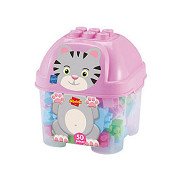 Abrick Bausteine ​​Katze in Aufbewahrungsbox, 50Stk.