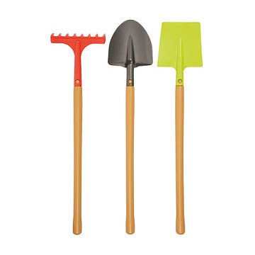 Ecoiffier Gartengeräte Metall mit Holzgriff, 3-tlg.