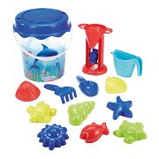 Ecoiffier Bucket Set Dolphin with Accessories, 12pcs.