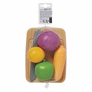 Ecoiffier 100 % Chef-Schneidebrett mit Gemüse und Messer, 10-tlg.