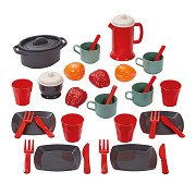 Ecoiffier 100% Chef Dining Set with Play Food, 34 pieces.