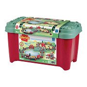 Abrick Building Set Train Track, Station and Accessories, 140pcs.