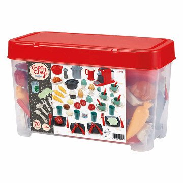 Ecoiffier 100% Chef Servies in Opbergbox - 70dlg.