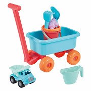 Ecoiffier Strandwagen mit Zubehör - 8-teilig.