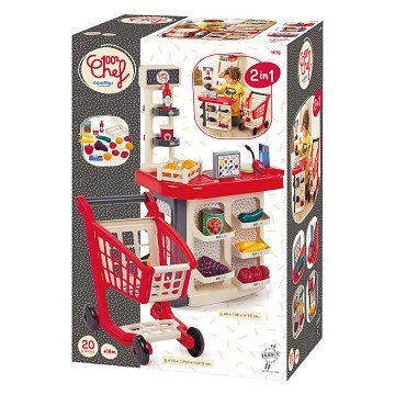 Ecoiffier 100% Chef Shop Counter and Shopping Cart - 20-piece.