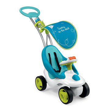 Smoby Bubble Go 2in1 Loopwagen - Blauw