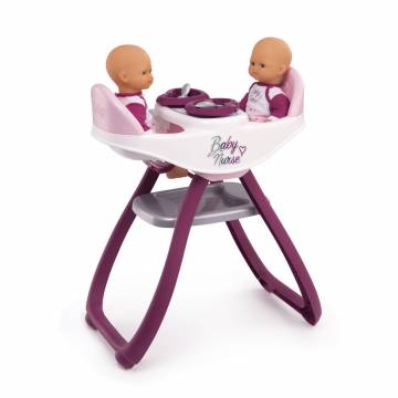 Smoby Baby Nurse Paarse Babystoel voor 2 Poppen
