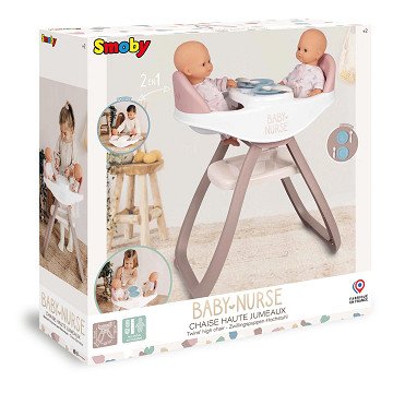 Smoby Baby Nurse High Chair for 2 Dolls