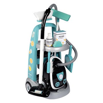 Smoby Cleaning Trolley with Vacuum Cleaner, 8pcs.