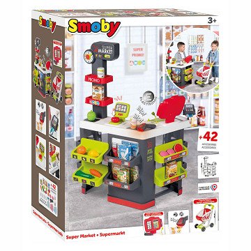 Smoby Supermarkt mit Einkaufswagen, 42-tlg.
