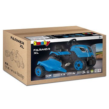 Smoby Farmer XL Trettraktor mit Anhänger Blau