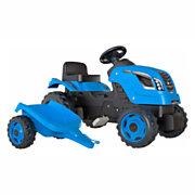 Smoby Farmer XL Pedal Tractor with Trailer Blue