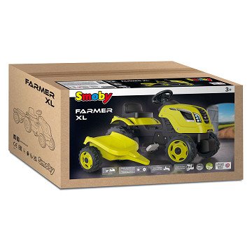 Smoby Farmer XL Trettraktor mit Anhänger, Grün