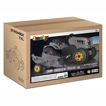 Smoby Stronger XXL Trettraktor mit Anhänger Grau