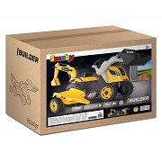 Smoby Builder Max Bagger-Trettraktor mit Anhänger, Gelb