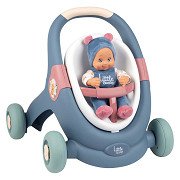 Little Smoby 3in1 Loopwagen met Babypop