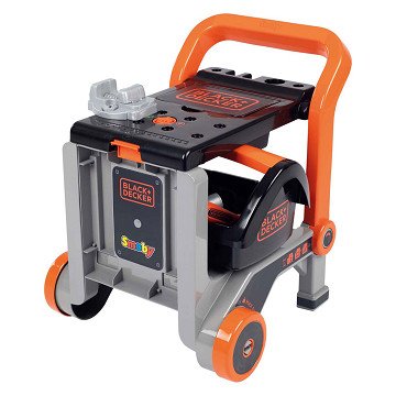 Smoby Black & Decker Bricolo Trolley Werkbank met Gereedschap. 19dlg.