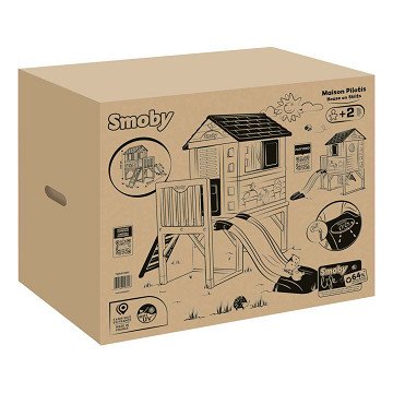 Smoby Life Spielhaus mit Rutsche auf Beinen