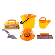 Cavallino Masonry Bucket Set with Tools and Helmet, 6 pcs.