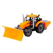 Cavallino Tractor with Snow Plow Yellow, Scale 1:32
