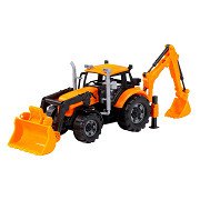 Cavallino Tractor with Loader and Excavator Yellow, Scale 1:32