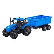 Cavallino Tractor with Dump Truck Trailer Blue, Scale 1:32