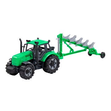 Cavallino Tractor with Plough Green, Scale 1:32