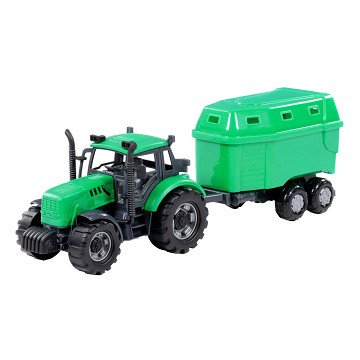 Cavallino Tractor with Horse Trailer Green, Scale 1:32