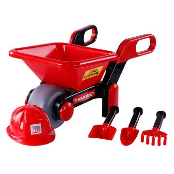 Cavallino Mammut Schubkarre mit Helm und Werkzeug, 5ldg.