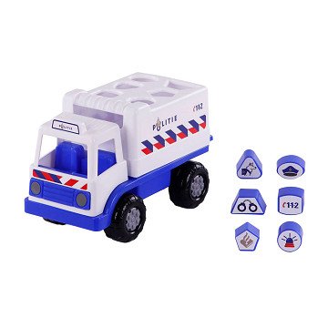 Cavallino Police Truck Shape Sorter with 6 Blocks, 26cm