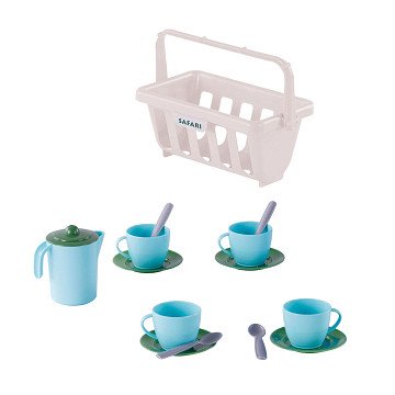 Cavallino Crockery in Basket Blue, 15 pieces.