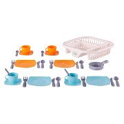 Cavallino Crockery with Dish Rack Orange, 30pcs.