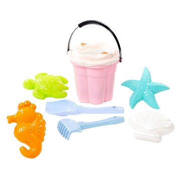 Cavallino Safari Classic Bucket Set with Sand Molds Pink, 9 pcs.