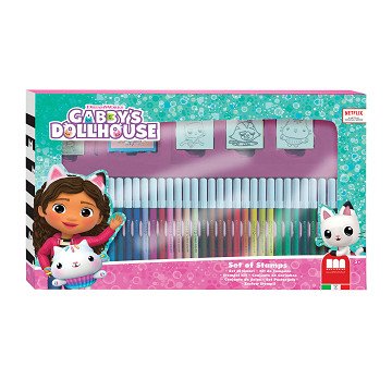 Gabby's Dollhouse Coloring Set with Stamps, 41 pcs.