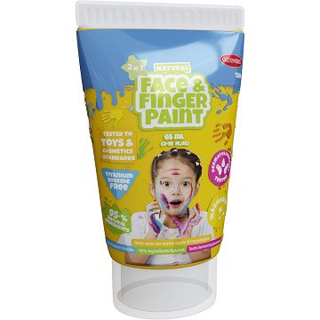 Natural Face & Fingerpaint Tube - Geel, 65ml