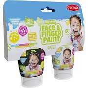 Natural Face & Fingerpaint Tube - Zwart en Wit, 2x65ml