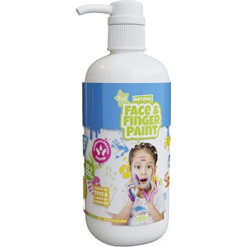 Natural Face & Fingerpaint Bottle with Pump - White, 1L