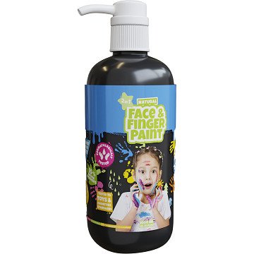 Natural Face & Fingerpaint Bottle with Pump - Black, 1L