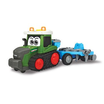 Fröhlicher Fendt-Traktor mit Pflug
