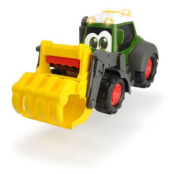 Glücklicher Fendt-Traktor mit Frontlader