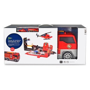Dickie Fold-Out Fire Truck and Garage Playset