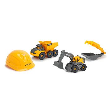 Dickie Volvo Construction Work Vehicles with Helmet