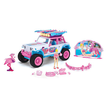 Dickie Flamingo Jeep mit Spielzeugfigur