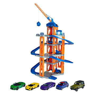 Majorette Garage With Elevator And 5 Cars