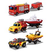 Dickie Fireman Sam Car with Trailer Thimble Toys