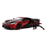 Jada Marvel Miles Morales Spiderman mit 2017 Ford GT Auto 1:24