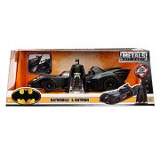 Batmobile 1989 Jada Toys 1:24 - Métal - Avec Figurine - 2 Pièces - Neuve - 98260