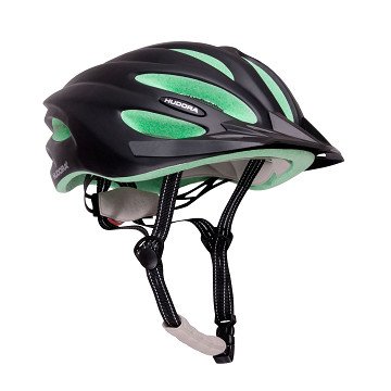 HUDORA Fahrradhelm Basalt Schwarz/Grün - Größe 49-52
