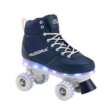 HUDORA Rollschuhe Blau mit LED, Größe 31-32